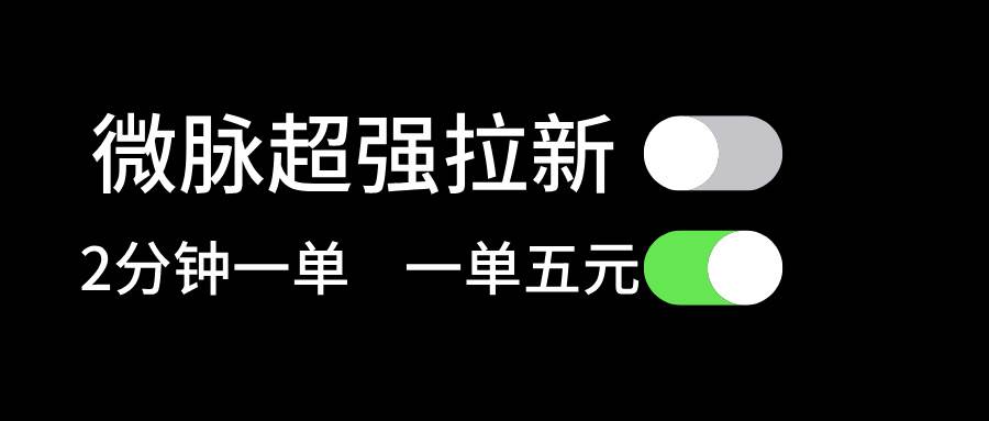 微脉超强拉新， 两分钟1单， 一单利润5块，适合小白燚龙网创-网创项目资源站-副业项目-创业项目-网赚项目燚龙网创