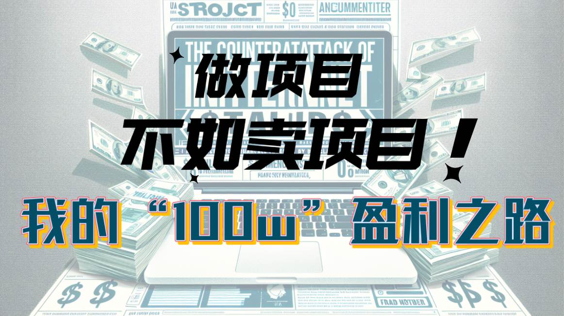 为什么做项目不如卖项目？我的100W+盈利之路燚龙网创-网创项目资源站-副业项目-创业项目-网赚项目燚龙网创