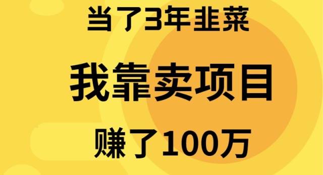 当了3年韭菜，我靠卖项目赚了100万燚龙网创-网创项目资源站-副业项目-创业项目-网赚项目燚龙网创