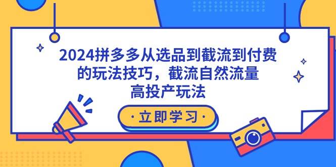 2024拼多多从选品到截流到付费的玩法技巧，截流自然流量玩法，高投产玩法燚龙网创-网创项目资源站-副业项目-创业项目-网赚项目燚龙网创