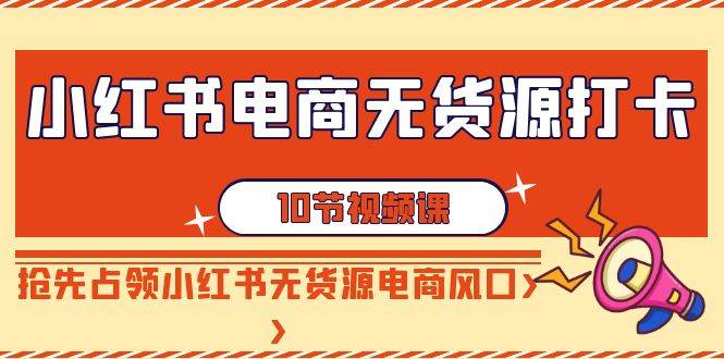 小红书电商-无货源打卡，抢先占领小红书无货源电商风口（10节课）燚龙网创-网创项目资源站-副业项目-创业项目-网赚项目燚龙网创